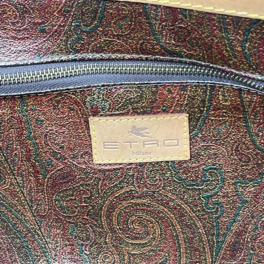 Etro Milano Brown Paisley duffle Travel Bag